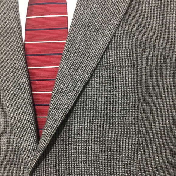 Chaps Gray Nailshead 100% Wool Blazer Size 44R - Picture 2 of 5